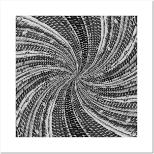 Black & White Boho Rug Pattern Posters and Art